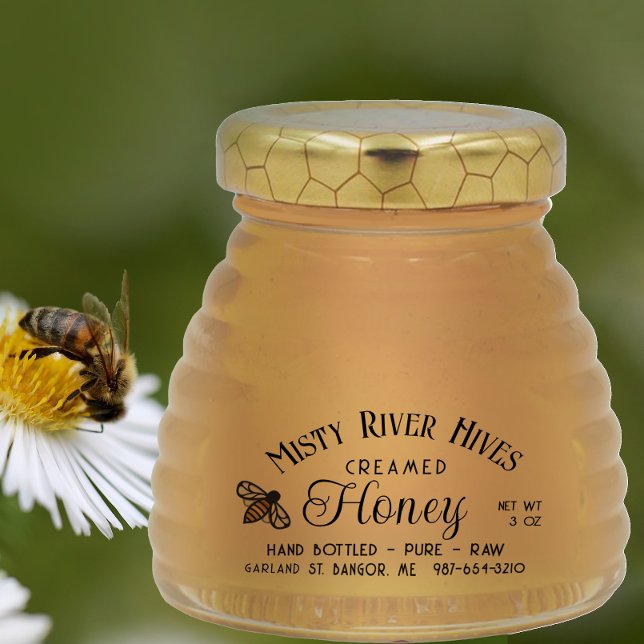 Transparent Creamed Honey Label 3 oz Skep Jar (Creator Uploaded)