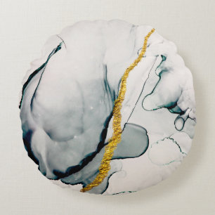 Transparent creativity. Abstract artwork. Trendy w Round Cushion