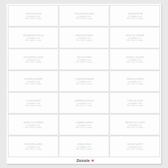 Transparent Dark Sage Green Guest Address (Sheet)