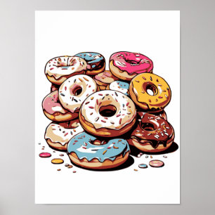 Transparent Donuts Clip Art Poster