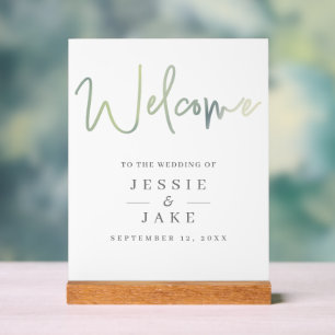 Transparent effect wedding welcome sign