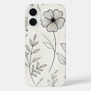 Transparent Floral Elegance iPhone 16 Case