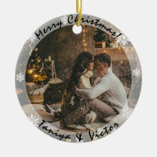 Transparent Frame with Photo Christmas Ornament