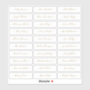 Transparent gold simple modern script guest names