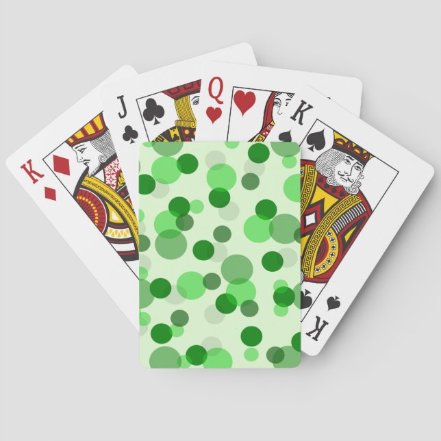 Transparent Green Dots Pattern Playing Cards (Back)