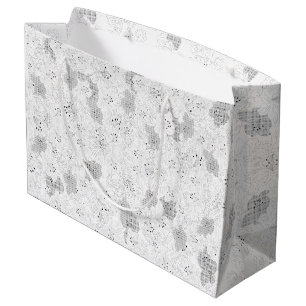 Transparent Grid Overlay – Editable PNG Texture Large Gift Bag