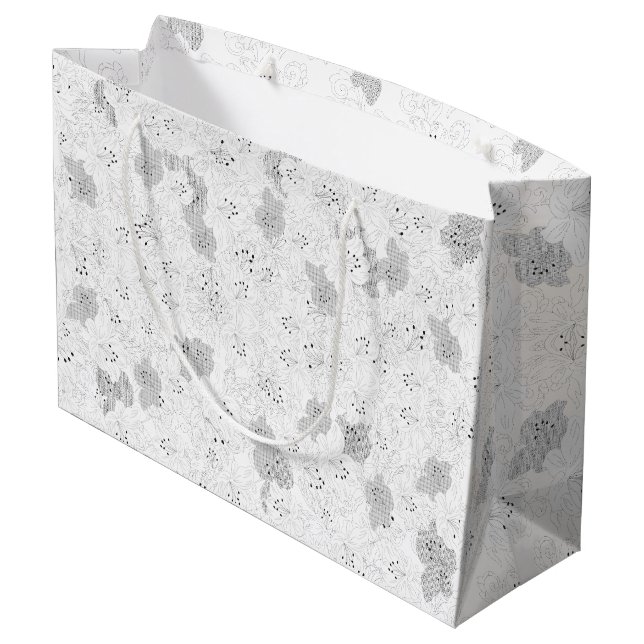 Transparent Grid Overlay – Editable PNG Texture Large Gift Bag (Back Angled)