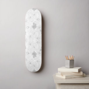 Transparent Grid Overlay Skateboard Editable PNG