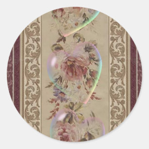 TRANSPARENT HEARTS & ROSES by SHARON SHARPE Classic Round Sticker