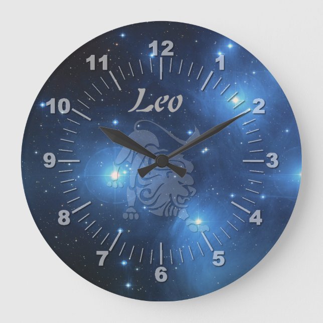 Transparent Leo Large Clock (Front)