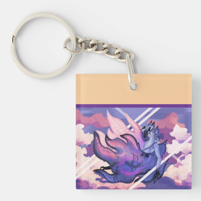 transparent light dragon key ring (Front)