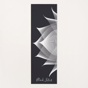 Transparent Lotus Black and White Floral Template Yoga Mat