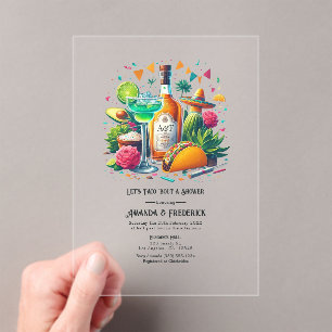 Transparent Mexican Fiesta Taco 'Bout a Shower Acrylic Invitations