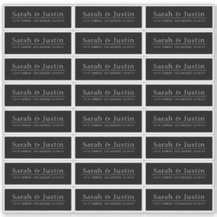 Transparent Modern Wedding Address Label