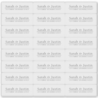 Transparent Modern Wedding Return Address Label