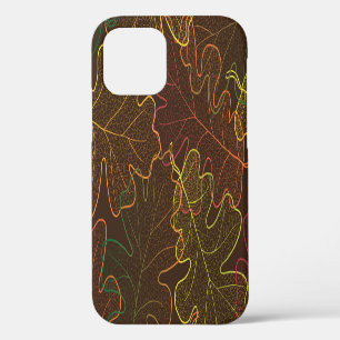 Transparent Oak Leaves, Autumn Pattern. iPhone 12 Case