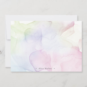 transparent pastel silk monogram Stationery Card