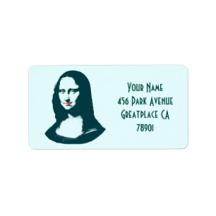 Transparent Pop Art Mona Lisa Address Lable Label