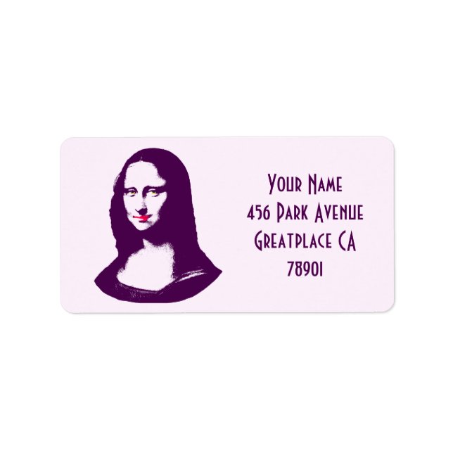 Transparent Pop Art Mona Lisa Address Lable Label (Front)
