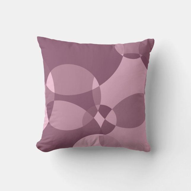 Transparent Purple Geometric Overlapped Circles Cushion (Front)