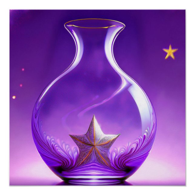 Transparent Purple Vase With Star All Under Dome Poster (Front)