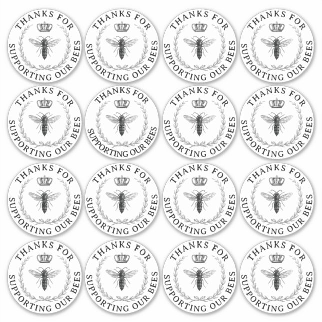 Transparent Queen Bee Thank You for Support Apiary (Front)