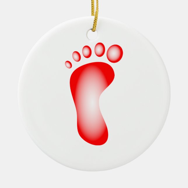 Transparent Red Foot Ceramic Tree Decoration (Front)