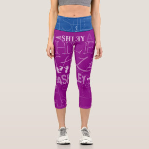 Transparent repeating Ashley Choose colour BackG 2 Capri Leggings