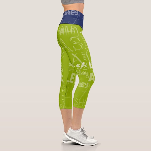 Transparent repeating Ashley Choose colour BackG 4 Capri Leggings (Right)