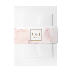 Transparent Silk Modern Wedding Belly Band Invitation Belly Band