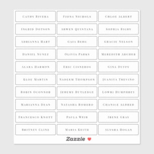 Transparent simple elegant classic guest names