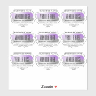 Transparent Soy Candle Labels Purple And Silver