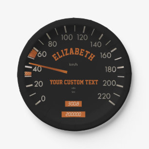 Transparent Speedometer on Dashboard Paper Plate