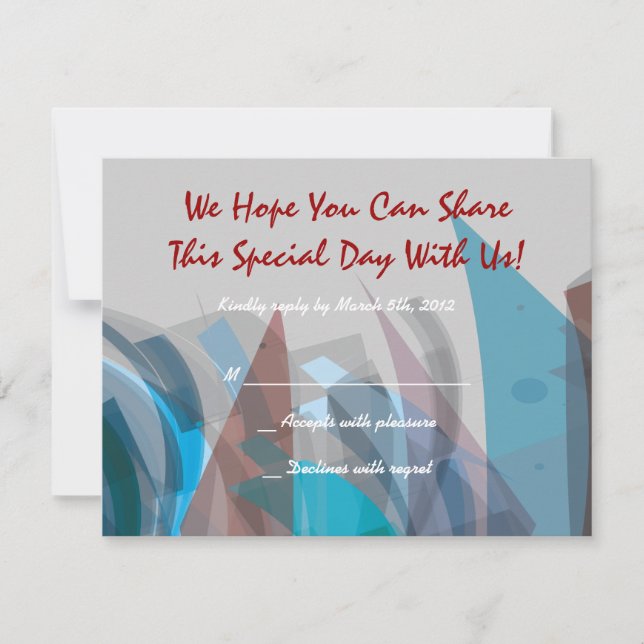 TRANSPARENT STAR Bar Mitzvah Reply Card (Front)