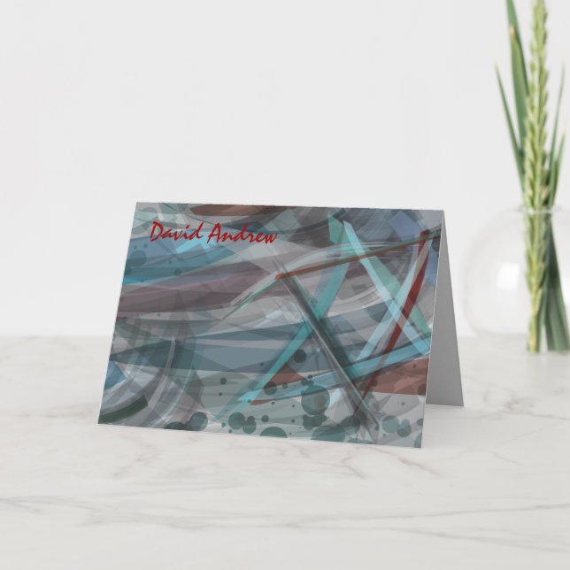 TRANSPARENT STAR Bar Mitzvah Thank You Card (Front)