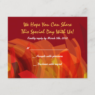 Transparent Star Bat Bar Mitzvah reply card red