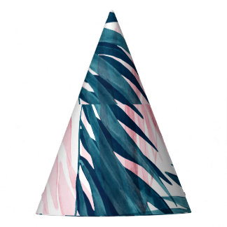 Transparent Tropical: Abstract Floral Watercolor. Party Hat