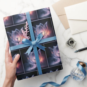 Transparent Tulip With Raindrops Wrapping Paper