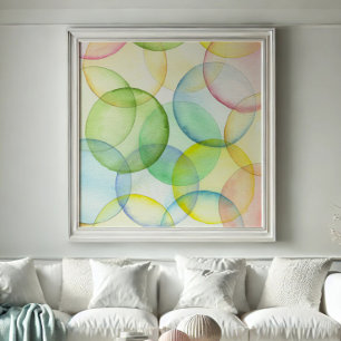 Transparent Watercolor Painting Prints Circles