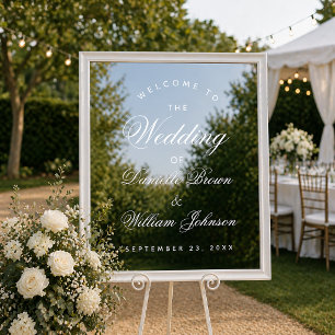 Transparent Wedding Welcome Sign with White Script