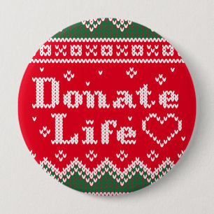 Transplant Donate Life Knitted Christmas Sweater 10 Cm Round Badge