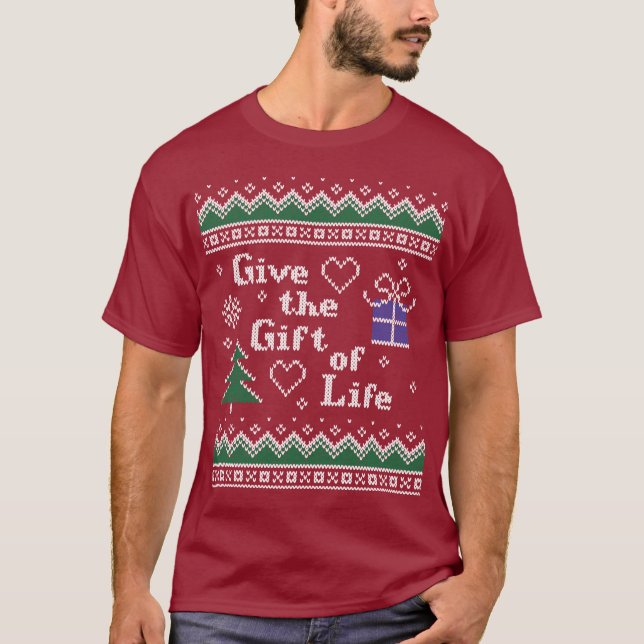 Transplant Gift of Life Christmas Ugly Sweater (Front)