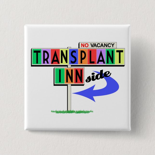 Transplant Inn(side) retro motel sign 15 Cm Square Badge (Front)