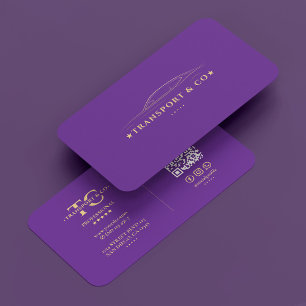 Transport Car Rent Chauffeur Royal Purple Modern Business Card