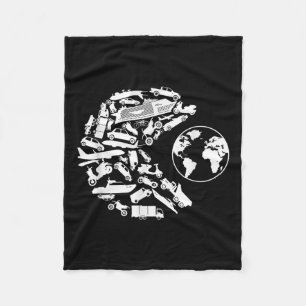 Transport Eats Earth Environmental Protection Fleece Blanket