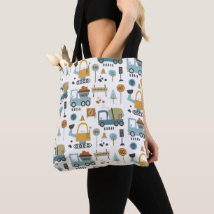 Transport Pattern Boys Tote Bag