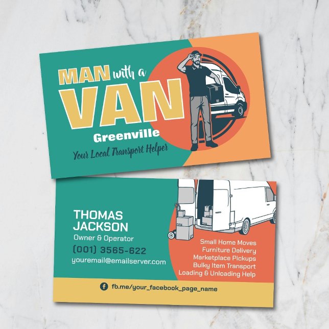 Transport Services - Man with a Van Business Card (Creator Uploaded)