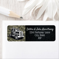 Transport Truck Freight Camo Logo Return Address