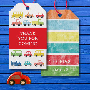 TRANSPORTATION BIRTHDAY INVITATION GIFT TAGS