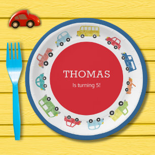 TRANSPORTATION BIRTHDAY INVITATION PAPER PLATE